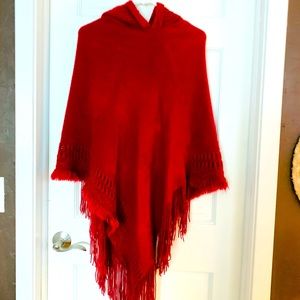 Red Hooded Shawl